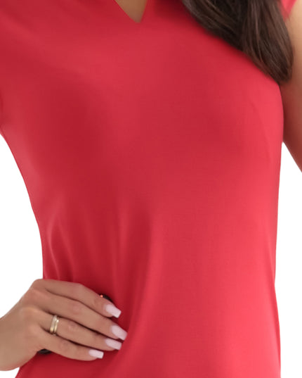 20679-7-Klassisch tailliertes Kleid in Rot-7