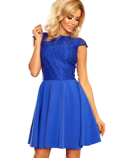 Kleid MARTA mit Spitze -  blau