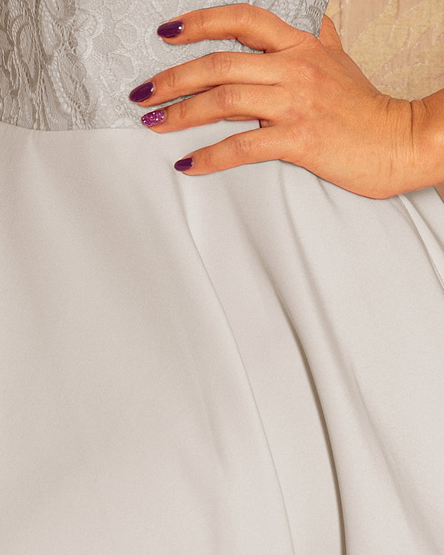 Kleid MARTA mit Spitze - hellgrau