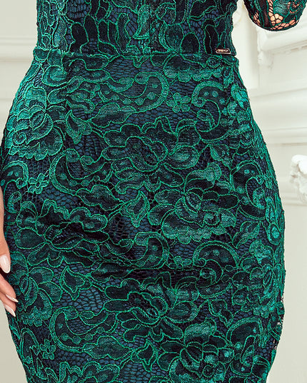 14710-5-170-9 Spitzenkleid mit Ausschnitt - grün-5