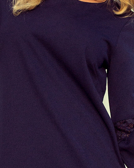 MARGARET Kleid mit Spitze an den Ärmeln - dunkelblau