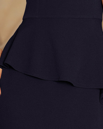 Elegantes Midikleid mit Rüschen - dunkelblau
