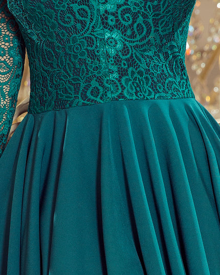 13359-6-210-8 NICOLLE - Kleid mit längerem Rücken mit Spitzenausschnitt - grün-6
