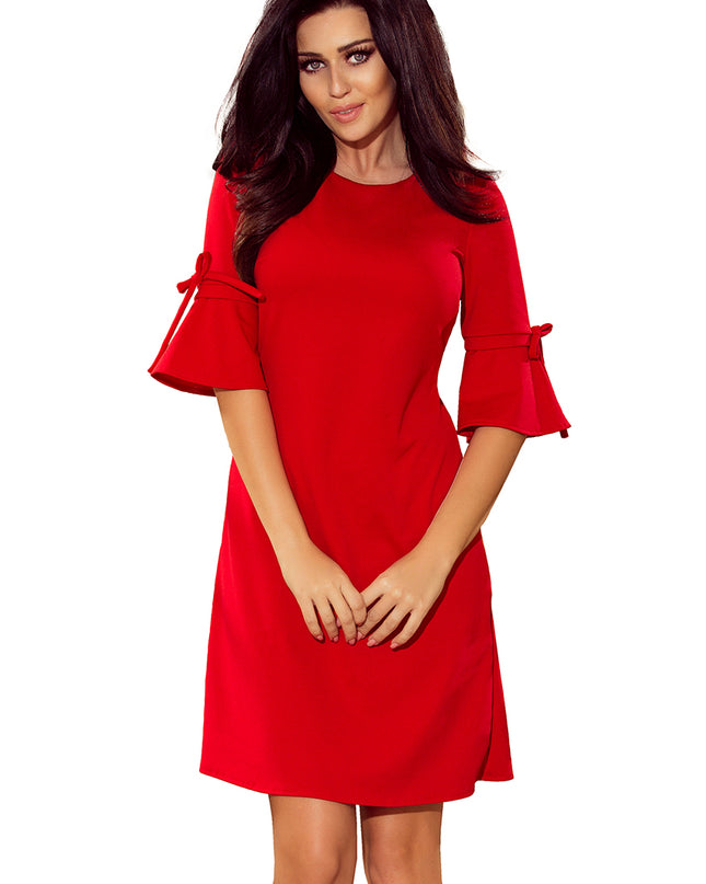 NEVA Trapezförmiges Kleid mit ausgestellten Ärmeln - rot
