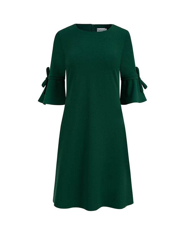 NEVA Trapezförmiges Kleid mit ausgestellten Ärmeln - dunkelgrün