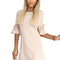 17754-7-217-7 NEVA Trapezförmiges Kleid mit ausgestellten Ärmeln - beige-7