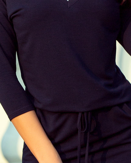 Sportliches Kleid mit einem Rand - dunkelblau