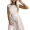 18967-6-311-14 LILA Plissiertes Kleid mit kurzen Ärmeln und Gürtel – Beige-6