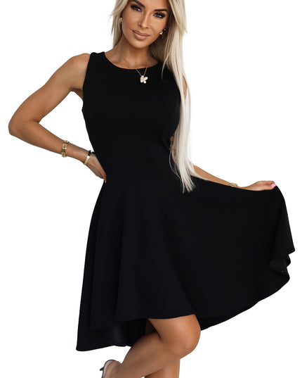 19723-7-575-1 Ein einzigartiges Kleid mit längerem Rücken - schwarz-7