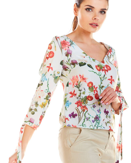 485-FLOWERS-ECRU-XS-1-Blouse M191-1