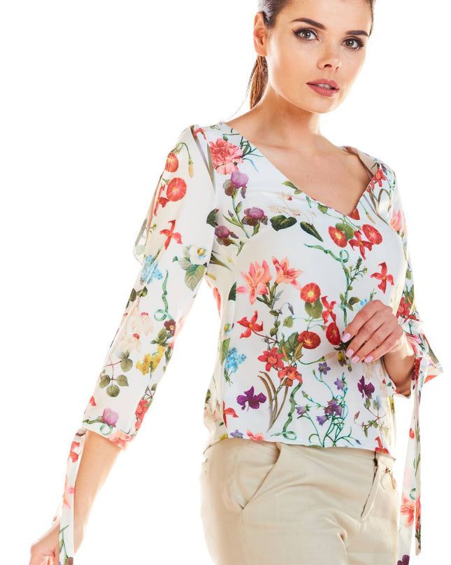 485-FLOWERS-ECRU-XS-1-Blouse M191-1