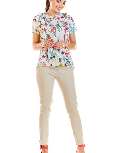 494-FLOWERS-ECRU-XL-13-Blouse M198-13