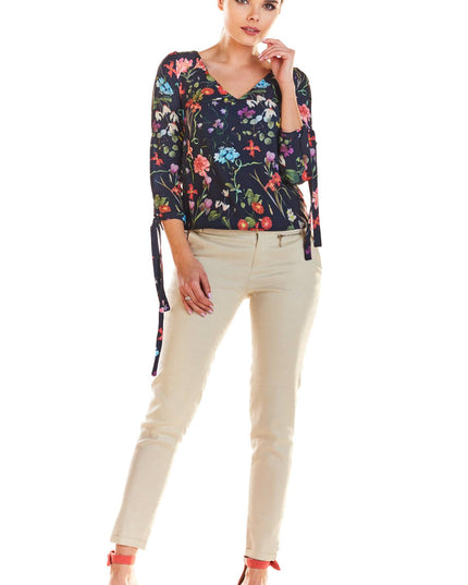 485-FLOWERS-ECRU-XS-7-Blouse M191-7