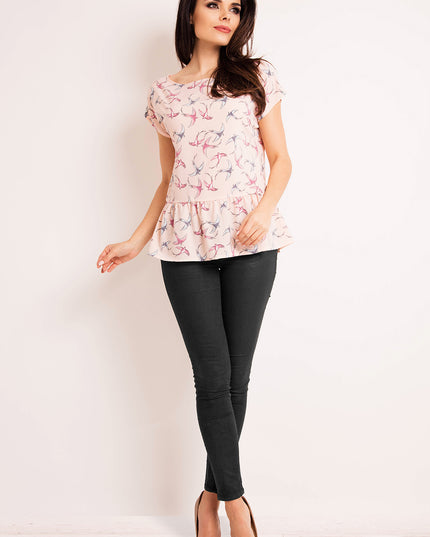 419-PINK-BIRDS-S-5-Blouse M130-5