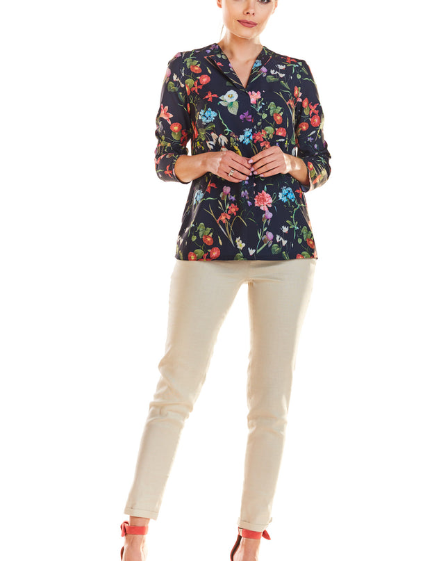 489-FLOWERS-NAVY-L-2-Blouse M193-2