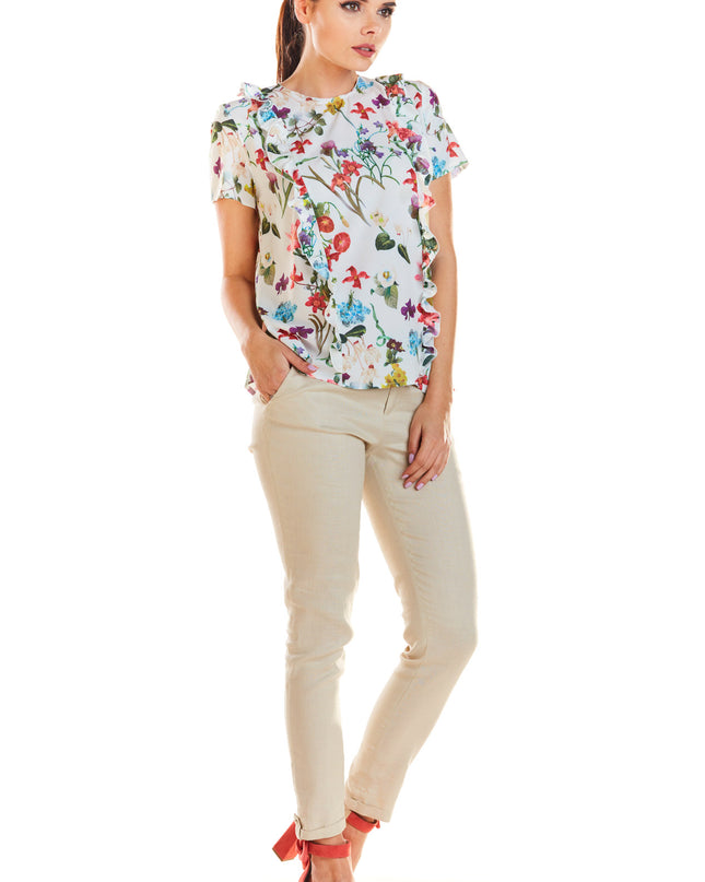 494-FLOWERS-ECRU-XL-14-Blouse M198-14