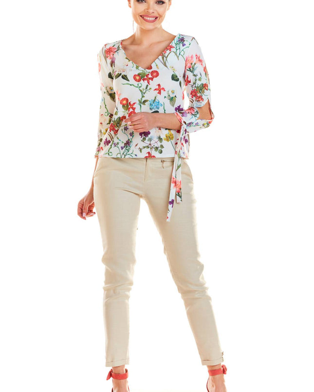 485-FLOWERS-ECRU-XS-2-Blouse M191-2