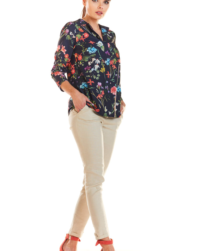 489-FLOWERS-NAVY-S-9-Blouse M193-9