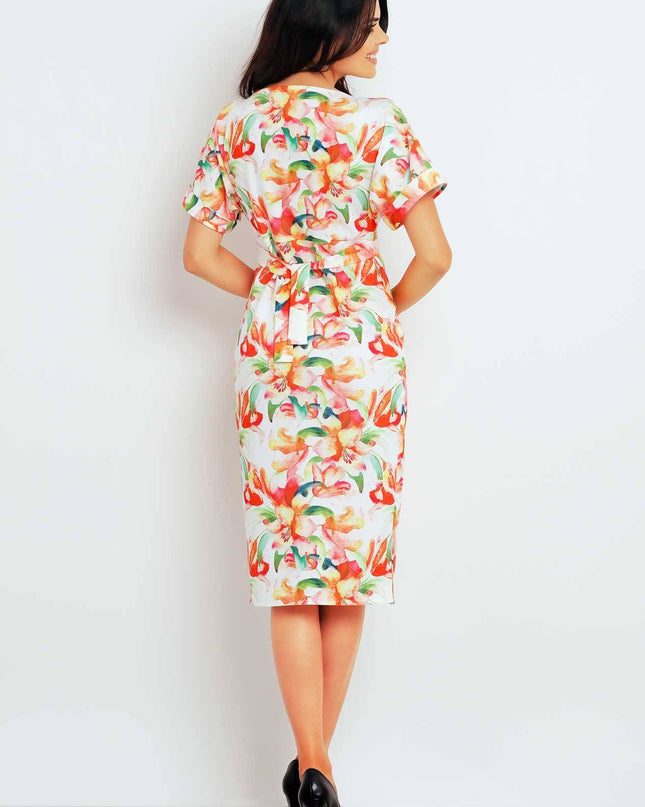 390-FLOWERS-ORANGE-S-3-Dress M102-3