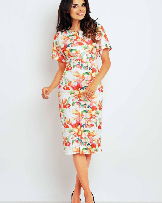 390-FLOWERS-ORANGE-S-1-Dress M102-1