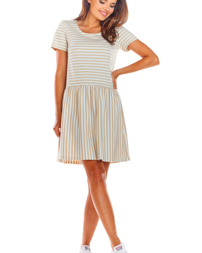 508-BEIGE-STRIPES-LXL-4-Dress M205-4