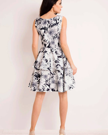 416-FLOWERS-NAVY-S-4-Dress M126-4