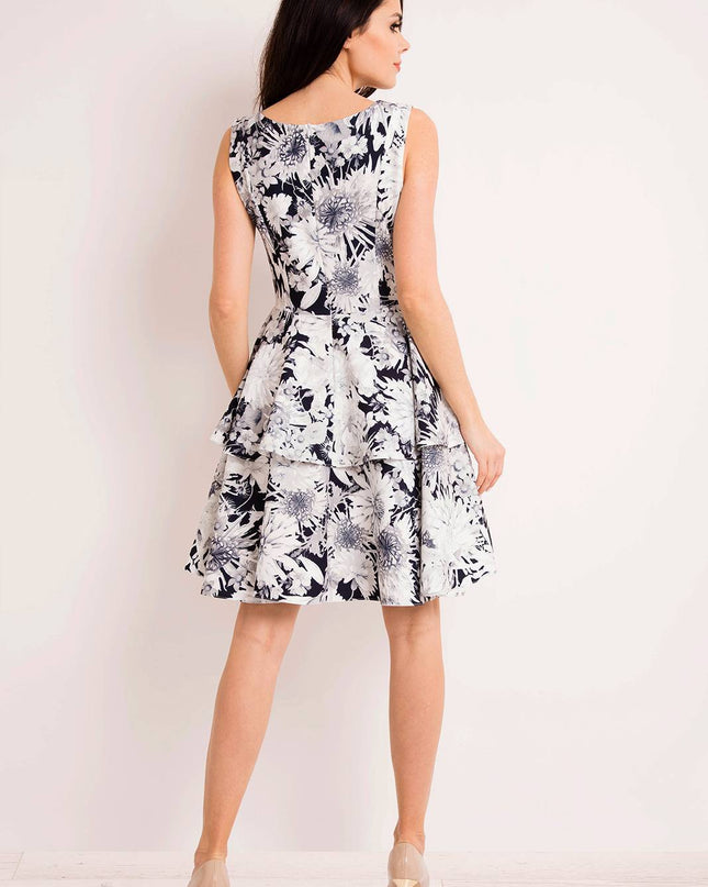 416-FLOWERS-NAVY-S-4-Dress M126-4
