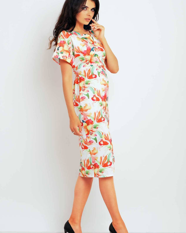 390-FLOWERS-ORANGE-S-2-Dress M102-2