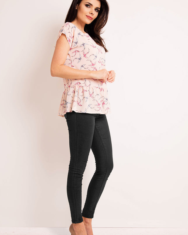 419-PINK-BIRDS-XL-2-Blouse M130-2