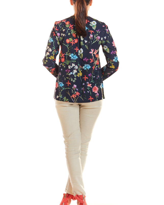 489-FLOWERS-NAVY-S-10-Blouse M193-10
