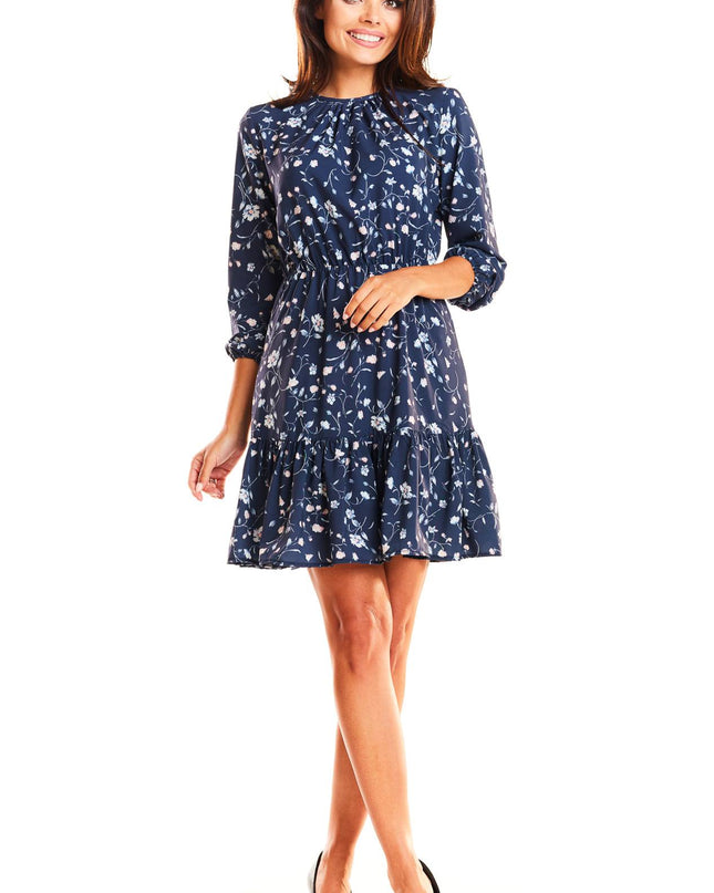 468-FLOWERS-NAVY-S-4-Dress M178-4
